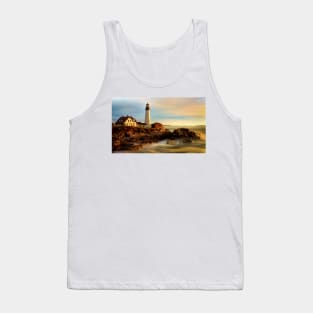 Portland Head Lighthouse At Dawn Tank Top